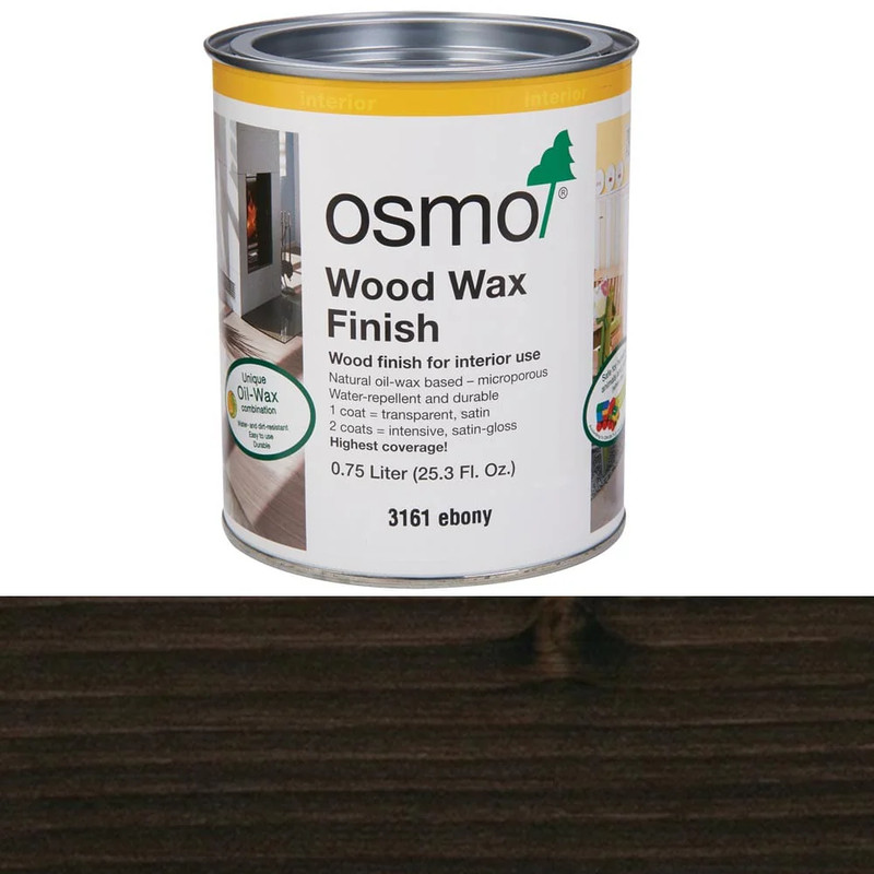 Wood Wax Finish - Solvent Based - Finish Color:Ebony - Size:0.75 Liter